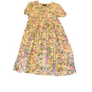 Jazz Kids Yellow Floral Prairie Midi Dress Size 10